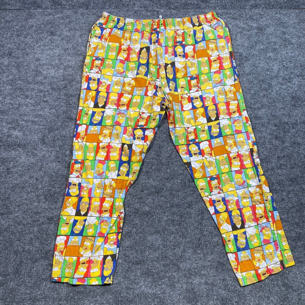 The Simpsons Homer Simpson Pajama Pants Mens XL 2007 Vintage AOP Cotton - Picture 2 of 9
